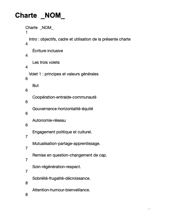 Création de coopérative: charte publique